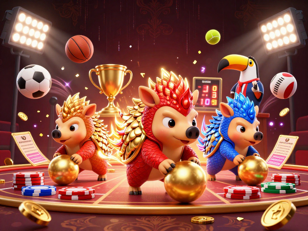 Play duongmatchuoc with rival pangolins competing through poker chips in a vibrant 3D atmosphere.