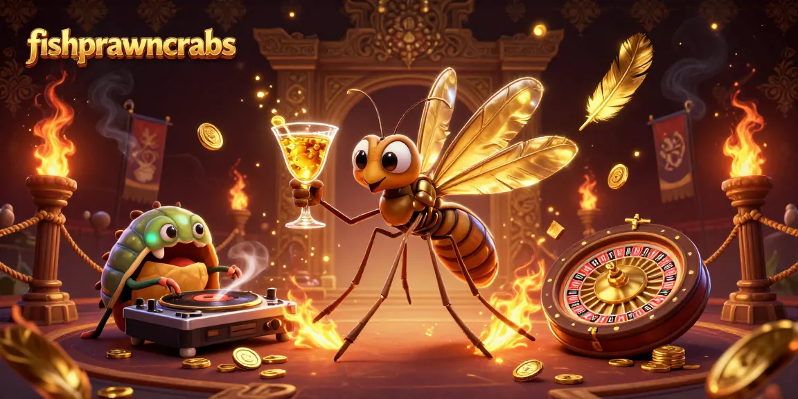Fishprawncrabs showcase a vibrant 3D casino scene with unique characters embodying gambling excitement.
