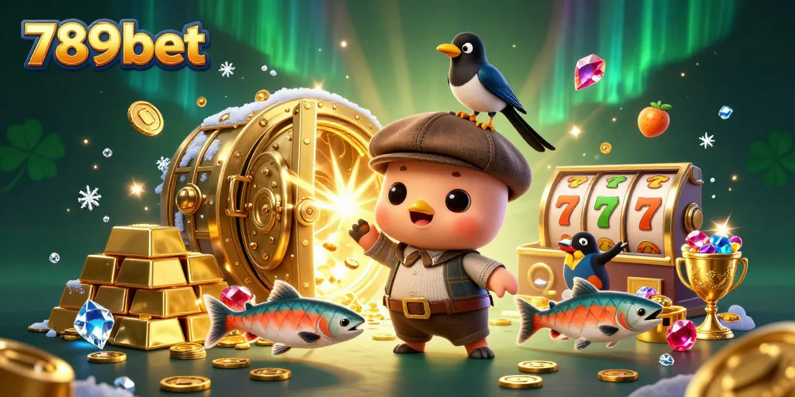 Engage with 789bet's vibrant 3D illustration showcasing animated casino fun and treasure.
