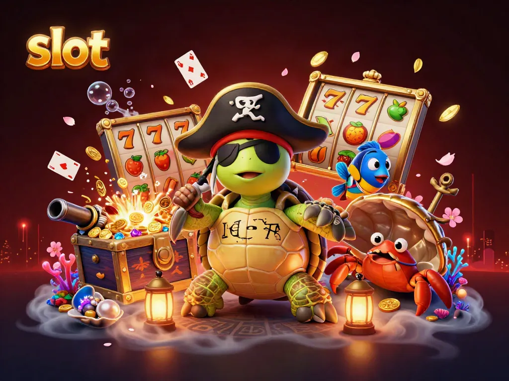 Melihat slot yang berputar sambil dikelilingi karakter kartun laut, simbol keberuntungan dan harta bawah laut yang bercahaya.