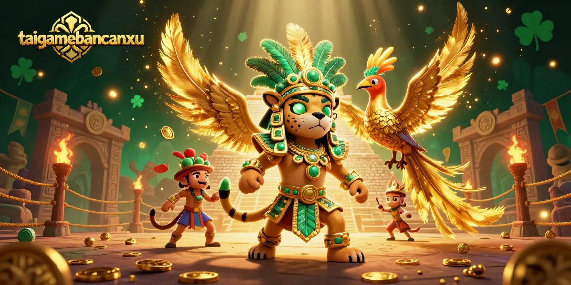 Experience the thrill with taigamebancaanxu featuring 3D Mayan characters in a vivid casino setting.