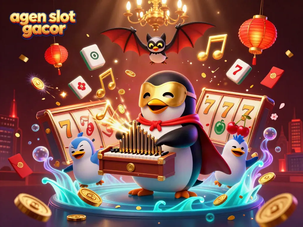 Celebrate wins with agen slot gacor in an exciting 3D casino illustration full of vibrant details and gaming elements.