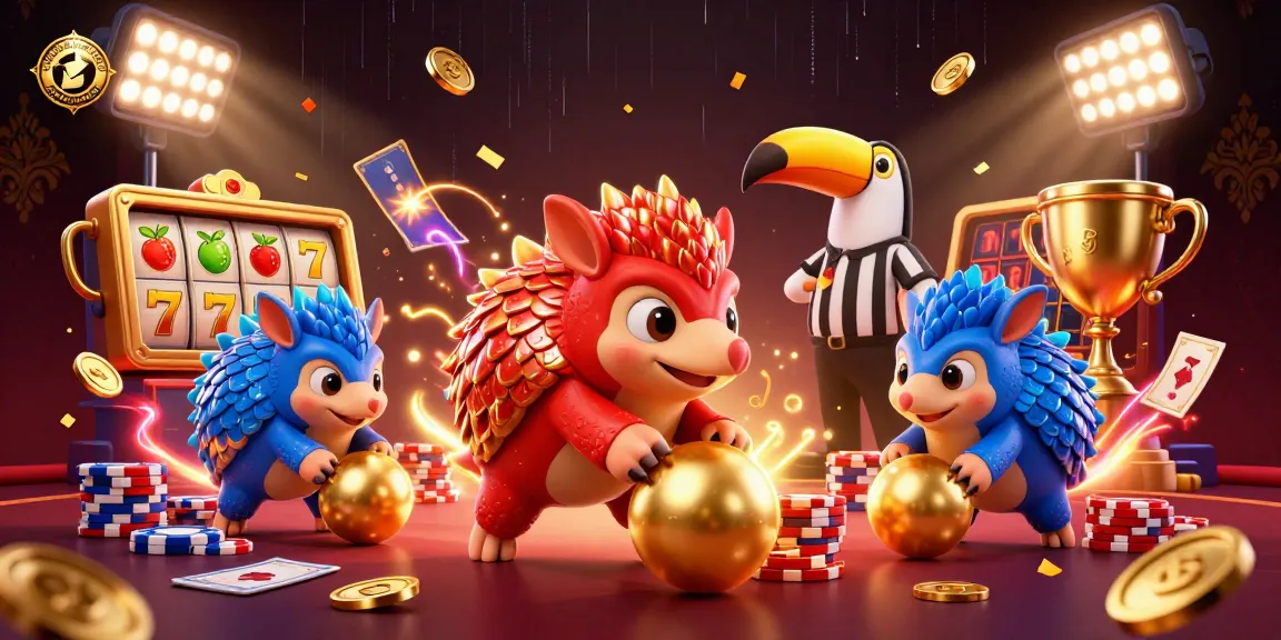 Experience vibrant action at online casinos united arab emirates with rival pangolins bowling through poker chips and slot elements.