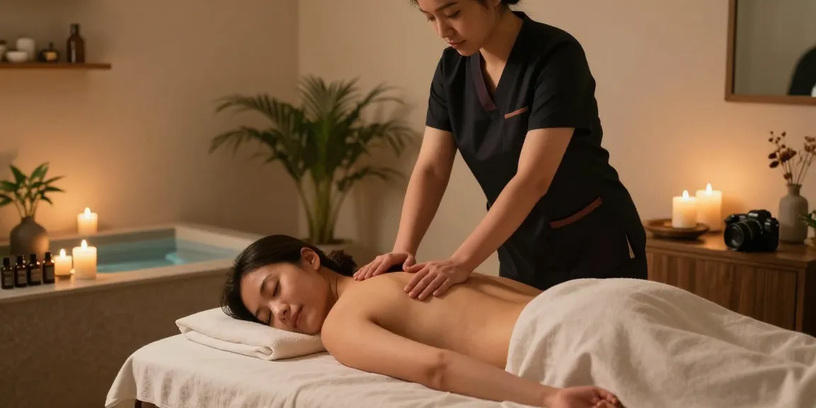 Relaxation scene showcasing 남양주출장안마 with a professional therapist delivering a calming massage in a tranquil setting.