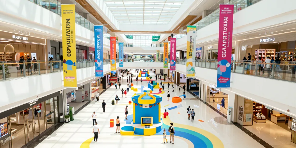 Dynamic interior of MANTRA88 showcasing vibrant commercial activities and promotions