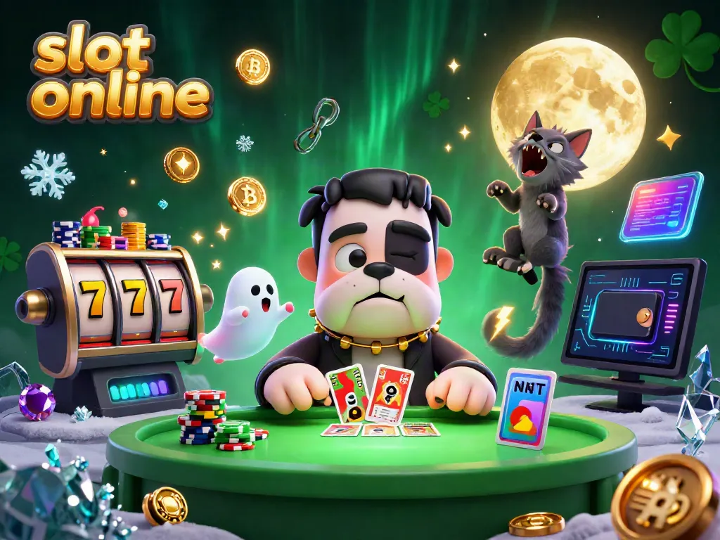 Engage in thrilling slot online action with a Frankenstein bulldog dealer, ghostly mouse, and werewolf kitten