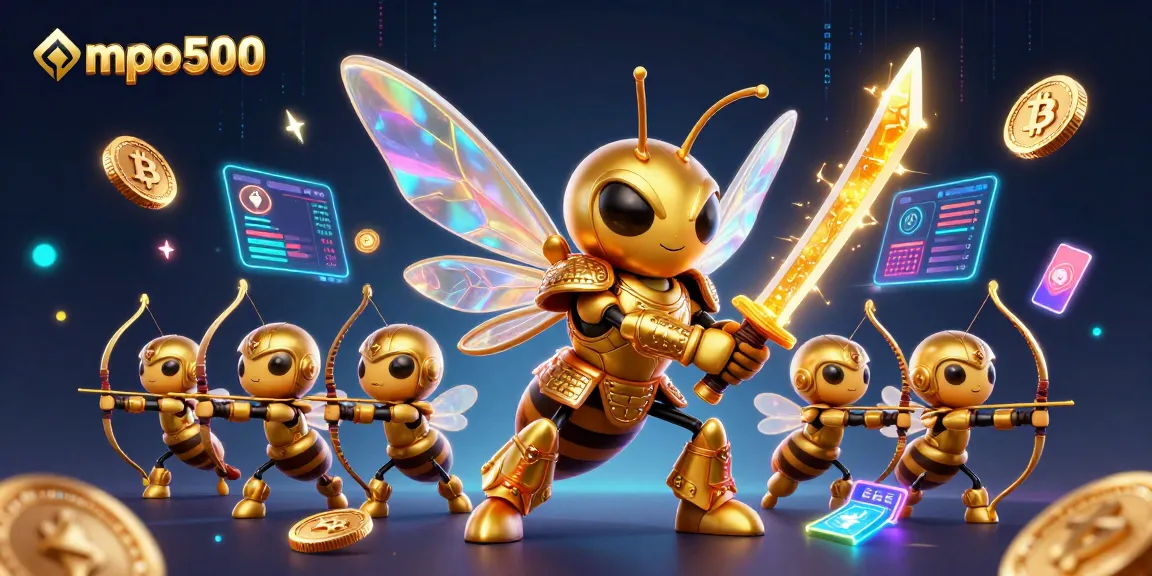 Experience vibrant gaming action with mpo500 as the golden hornet leads the bee archers in an electrifying scene.