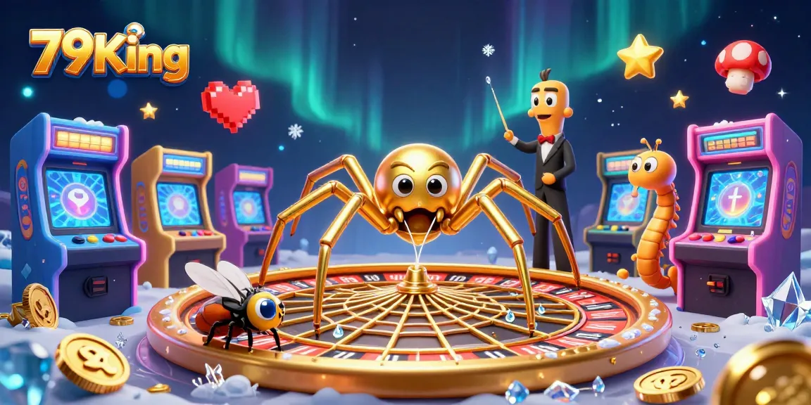 A fly nervously bets at 79King’s roulette web, created by a golden spider and centipede dealer.