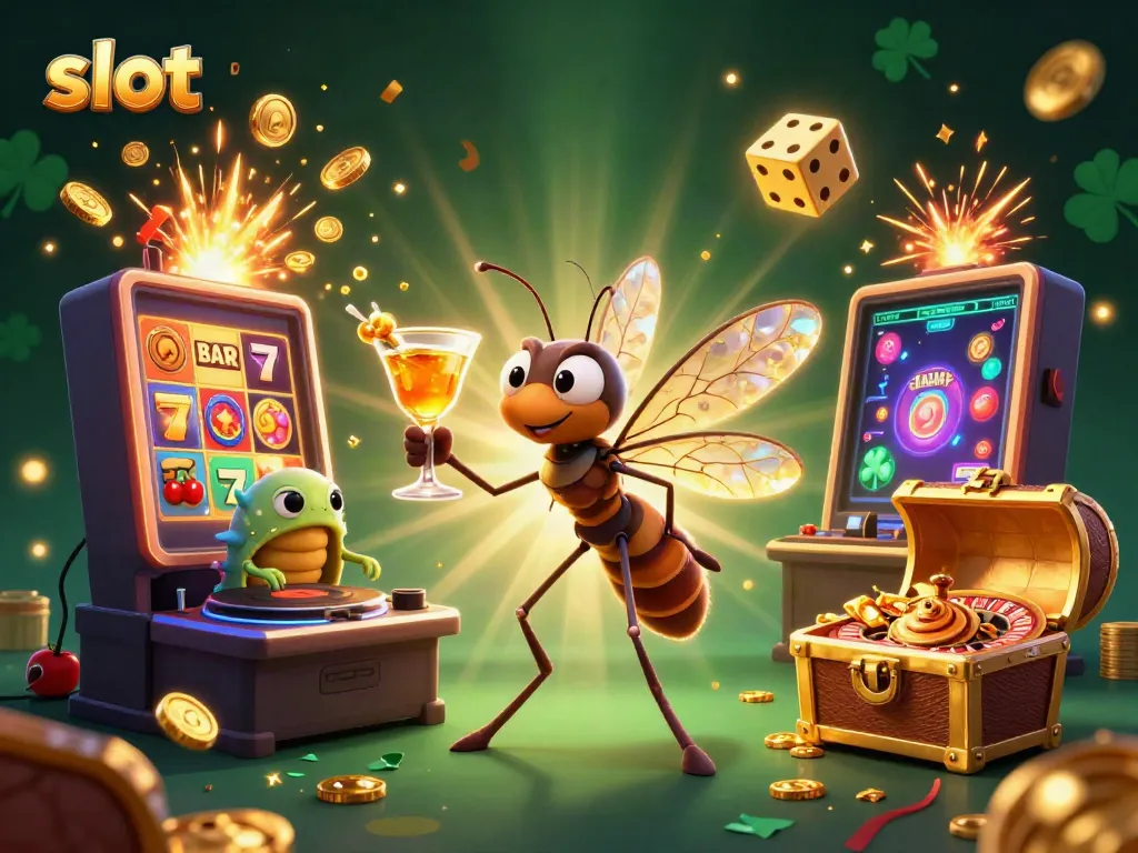 Pemain mendapatkan kemenangan besar di slot dengan suasana kasino yang penuh energi dan keceriaan.