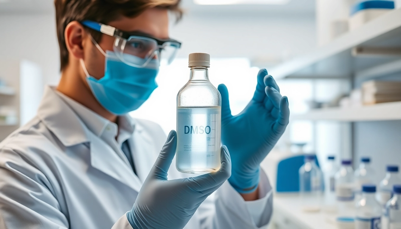 DMSO order showcased by a lab technician in a clean laboratory environment